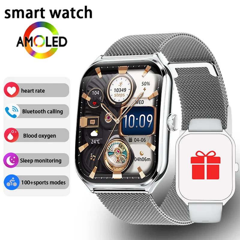 Premium Ultra Thin Smartwatch - 1.96" AMOLED Display & BT Calls