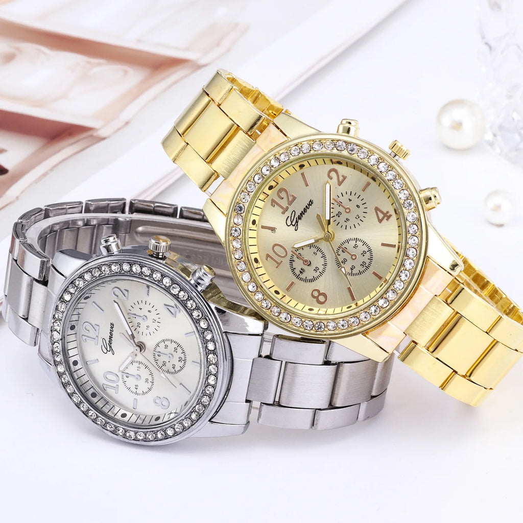 Elegant Ladies Rose Gold Watch - Stainless Steel Bracelet