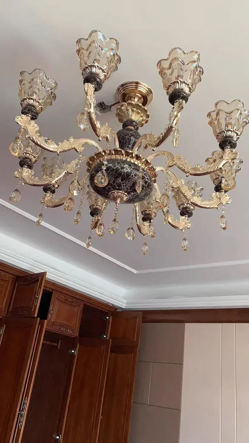 Elegant French Retro Chandelier - Grand Crystal Lighting
