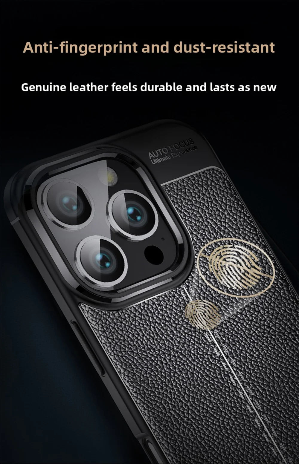 Premium iPhone Protective Case - Leather Texture Shockproof