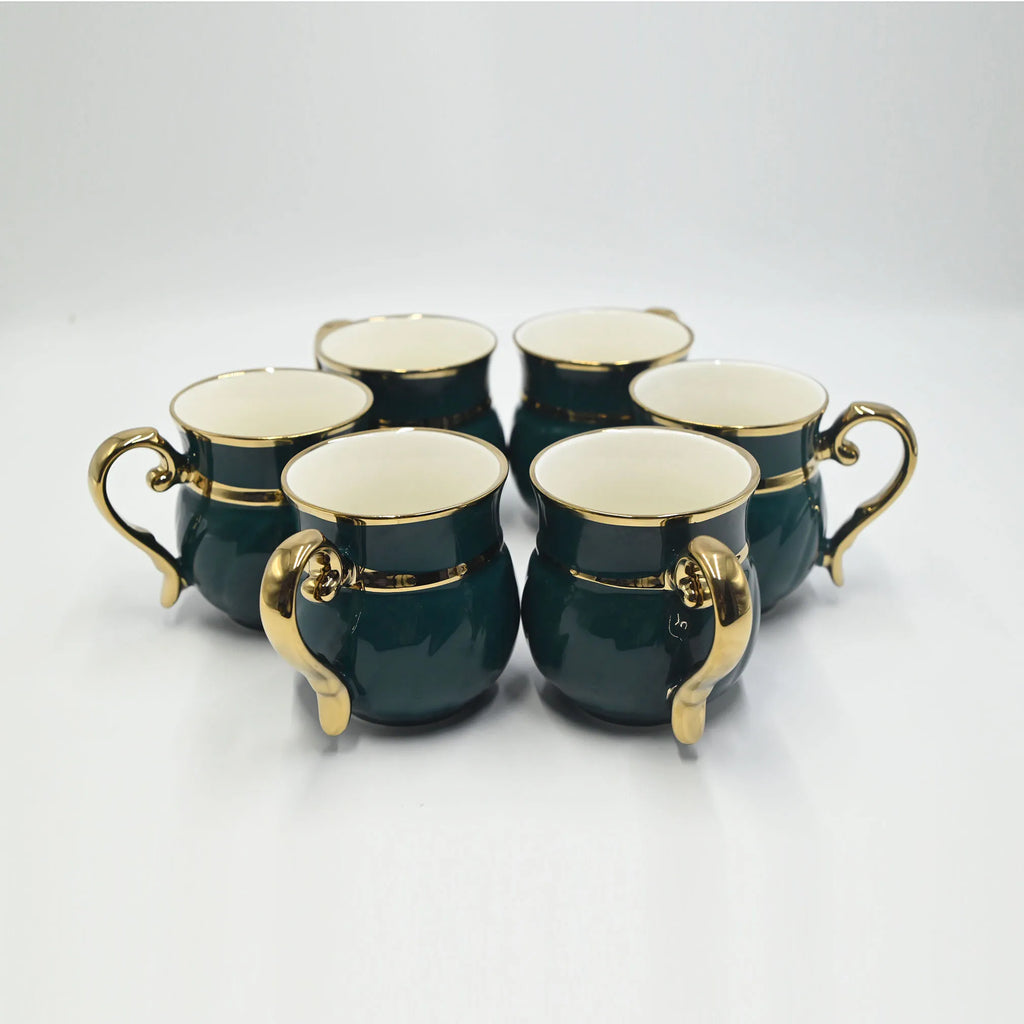 Luxury Ceramic Dinnerware Set - English Gold Green