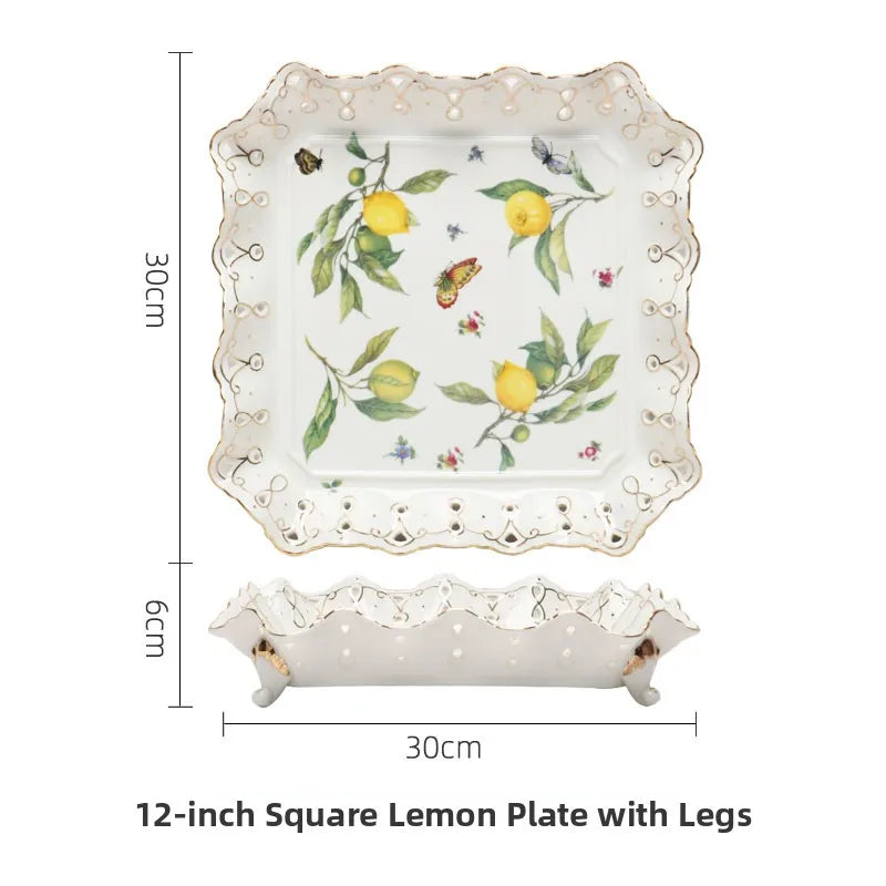 Elegant Ceramic Dinner Plate - European Style Round Dish