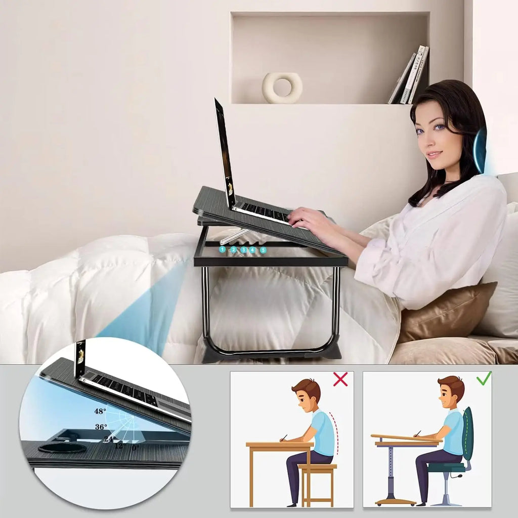 Premium Adjustable Lap Desk - Foldable & Ventilated
