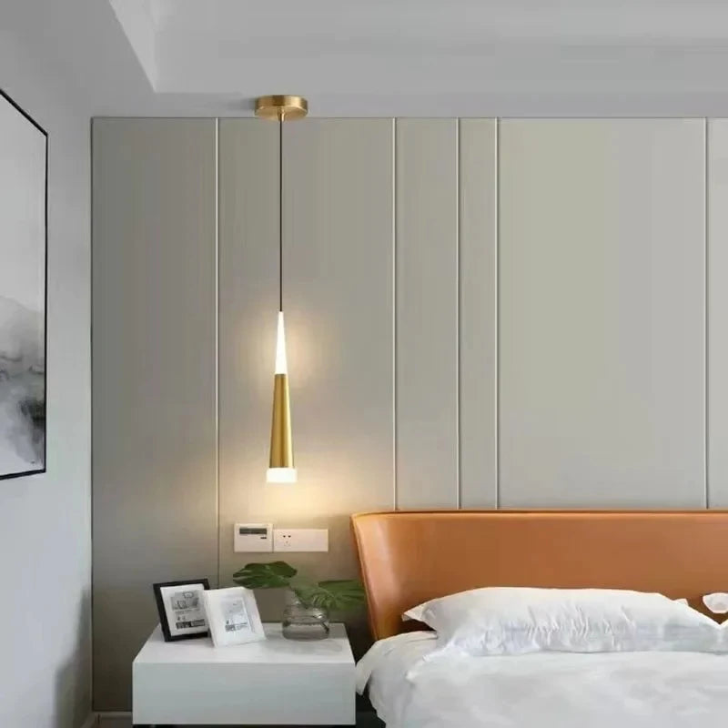Modern Luxury Crystal Pendant Light - Elegant Bedside Hanging Lamp