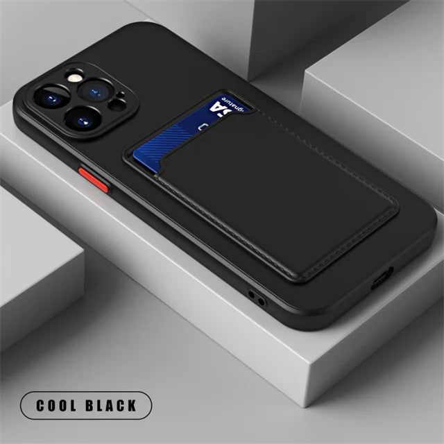 Luxury Soft Silicone Wallet Case with Card Holder