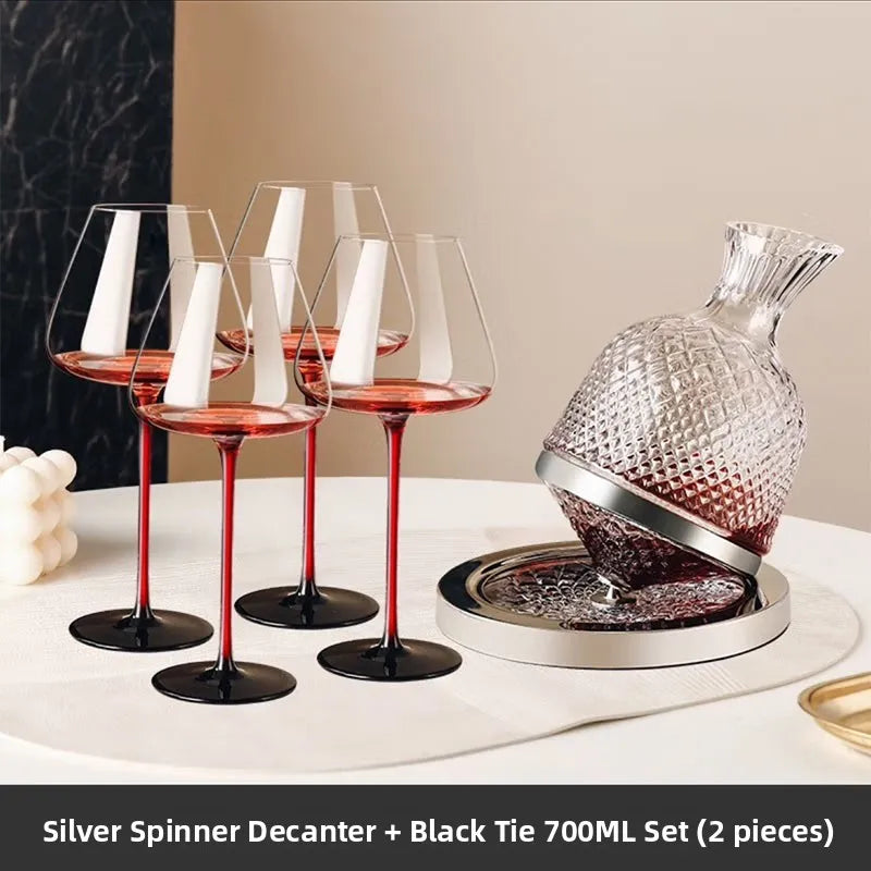 Elegant Burgundy Wine Glasses - Crystal Long Stem Design