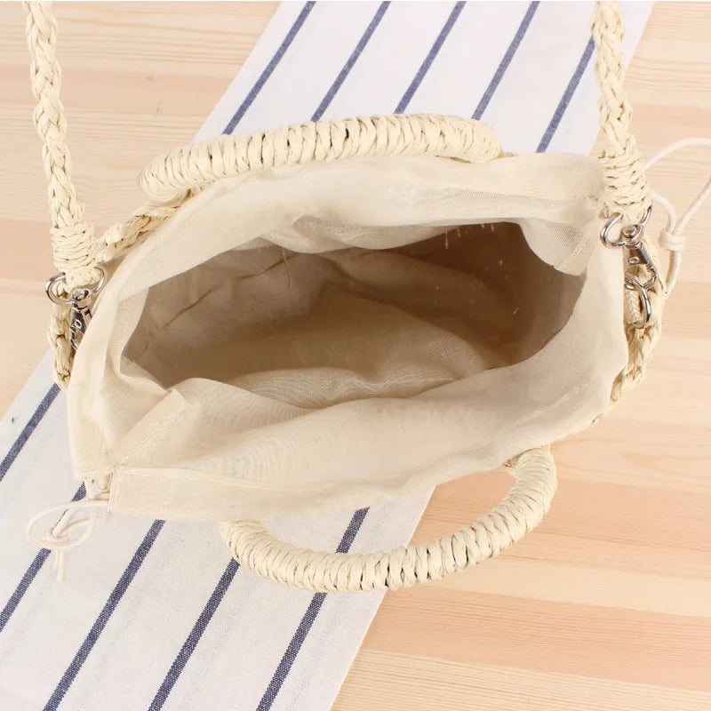 Elegant Women's Straw Tote - Handmade Beach Weaver