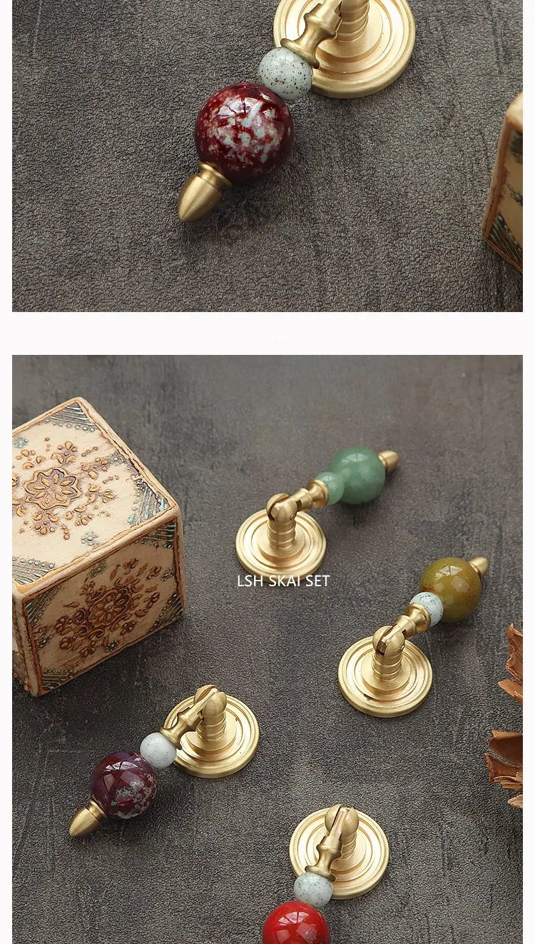 Elegant Brass Cabinet Handles - High-End Crystal Knobs