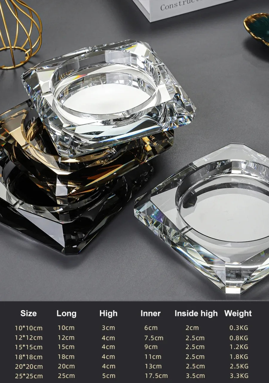 Elegant Crystal Ashtray - Luxury KTV Bar Accessory