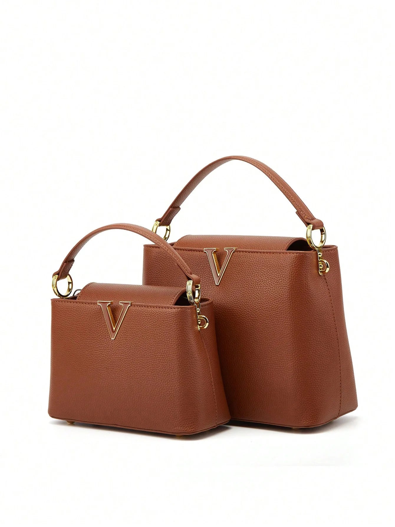 Elegant V-Shaped Bucket Bag - Trendy Women's Small Messenger