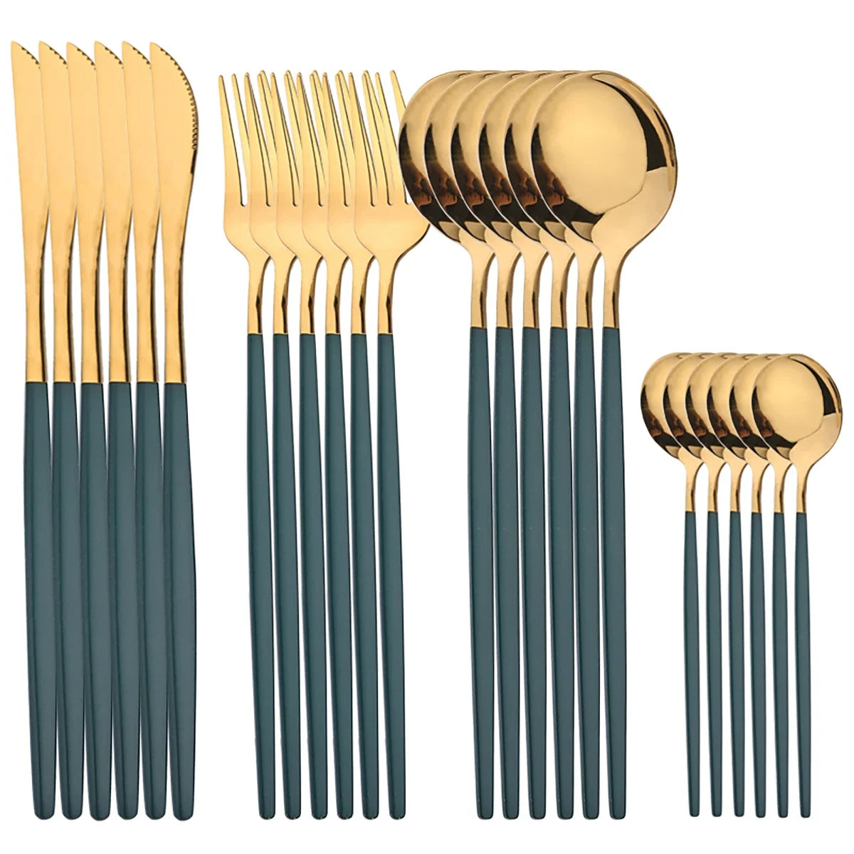 Elegant Gold Stainless Steel Flatware Set - 24 Piece