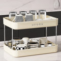 Luxury Desktop Cup Holder - Milky White-Double L, large capacity with integrated drip tray