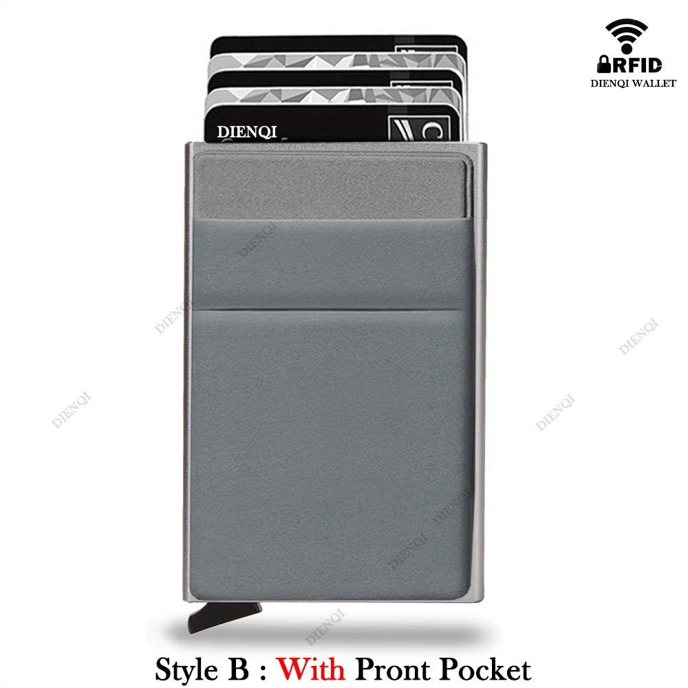Premium Minimalist Metal Wallet - RFID Blocking Card Holder