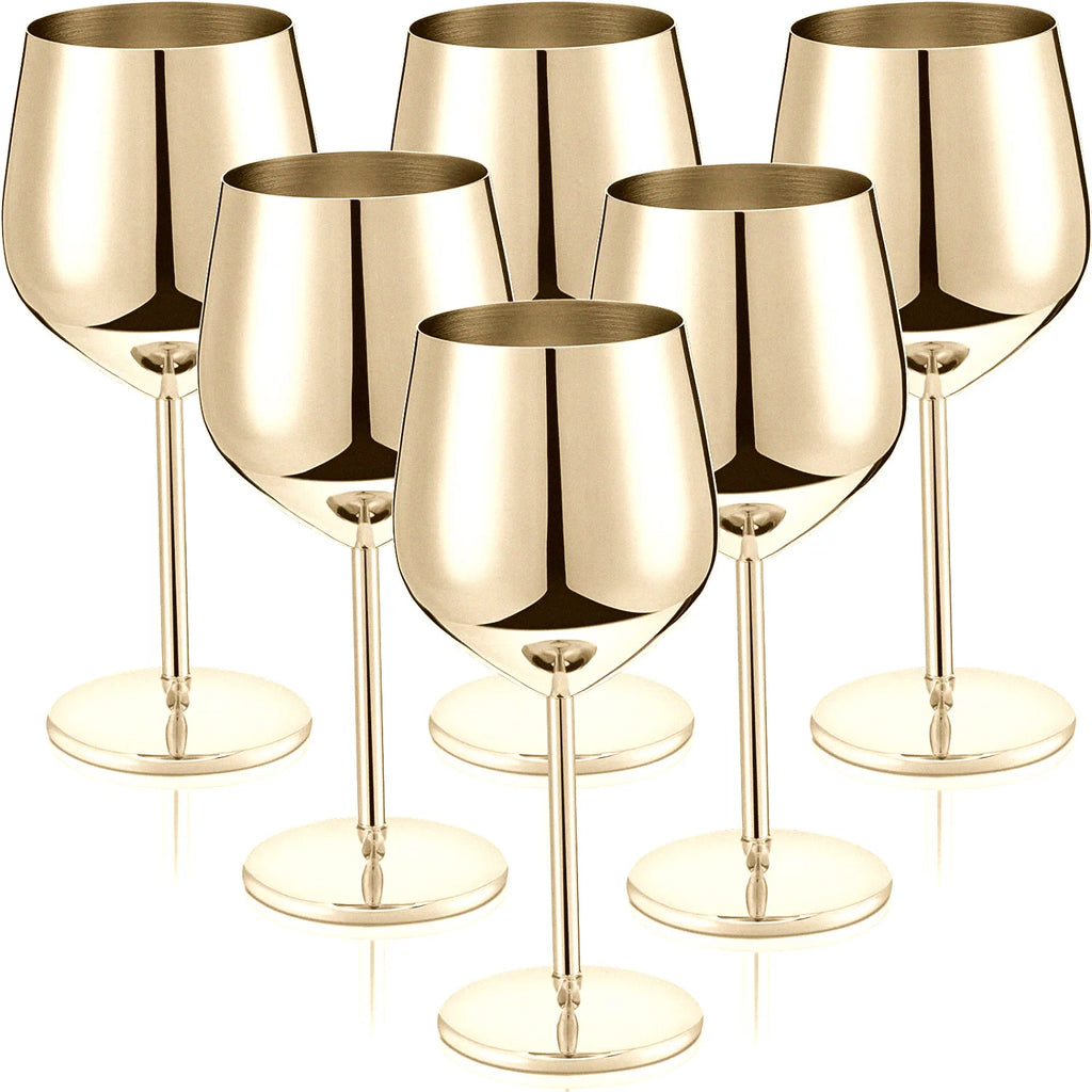 Premium Unbreakable Wine Glasses - Stainless Steel Stemware