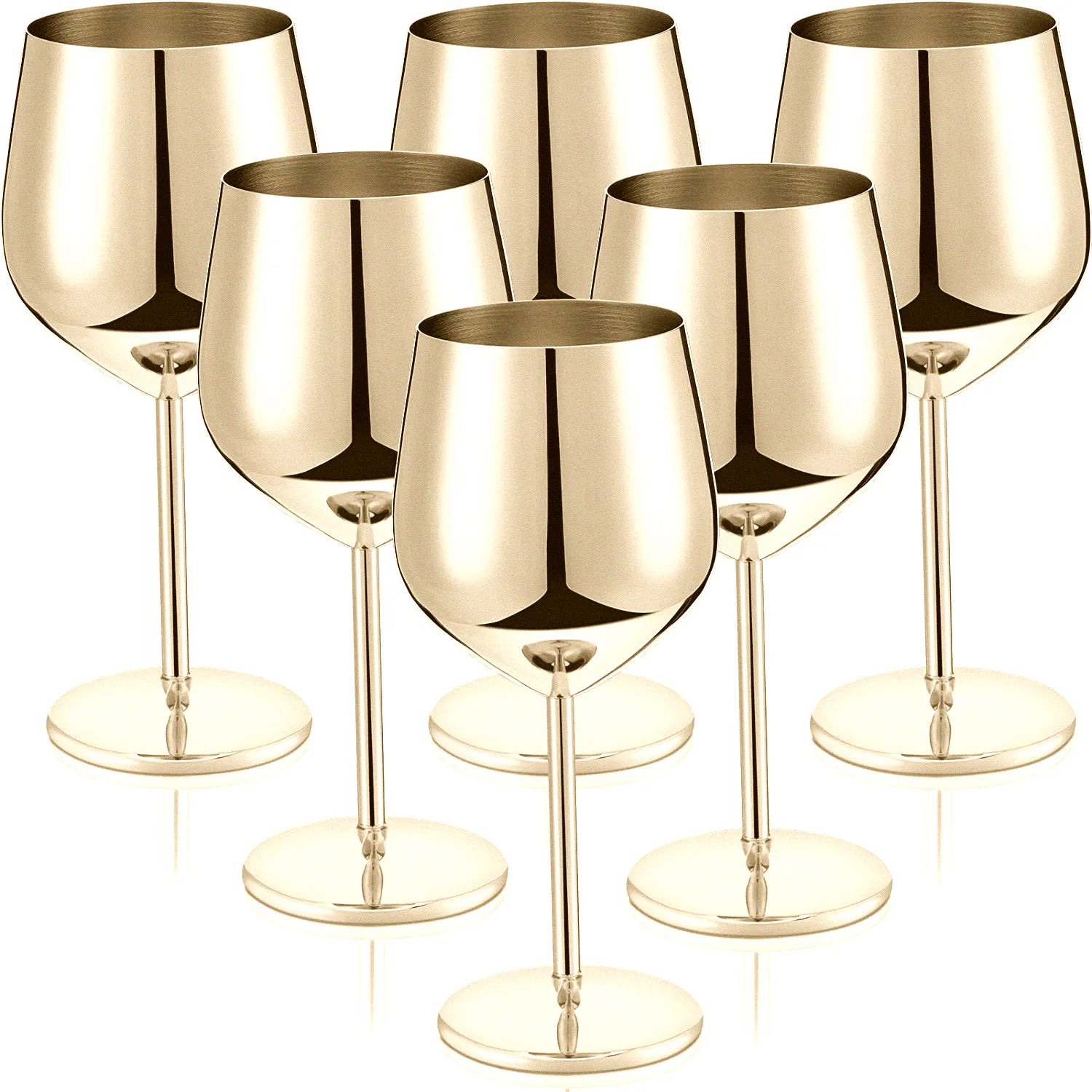 Premium Unbreakable Wine Glasses - Stainless Steel Stemware