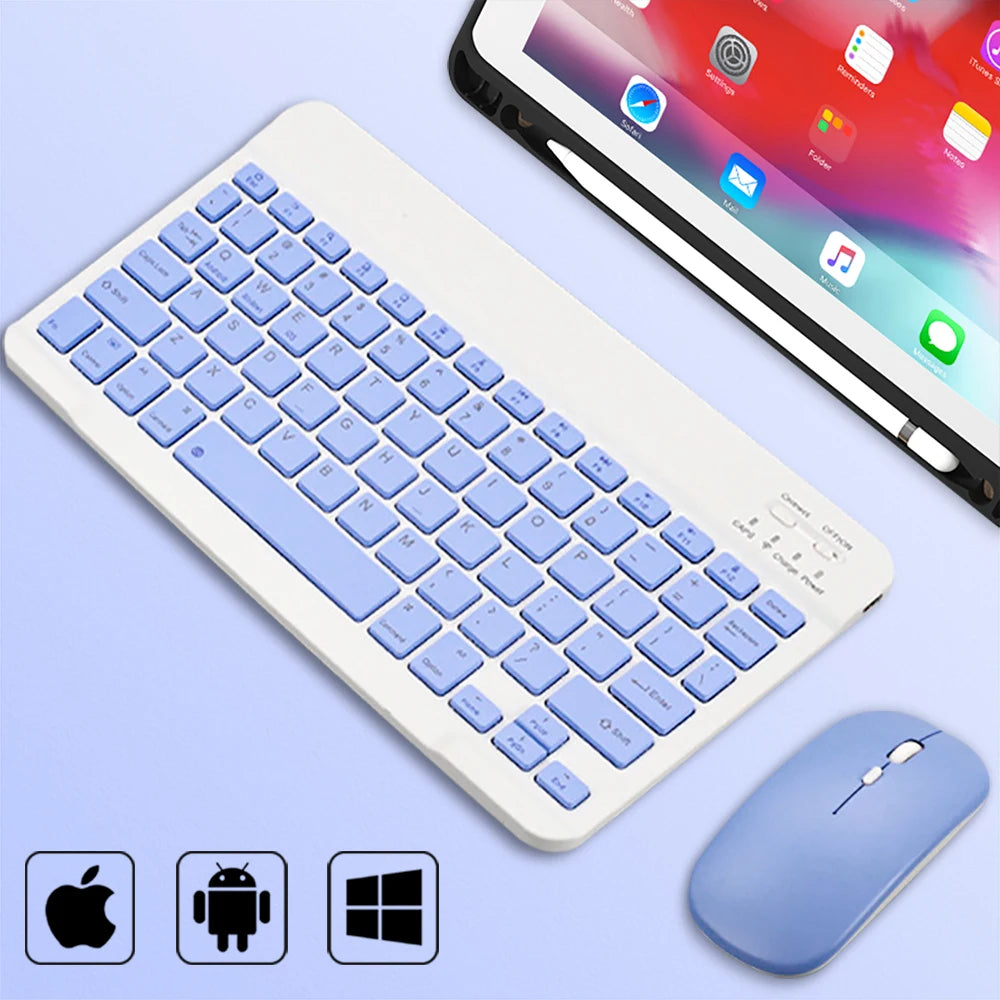 Premium Bluetooth Keyboard Mouse Set - Slim, Rechargeable & Universal