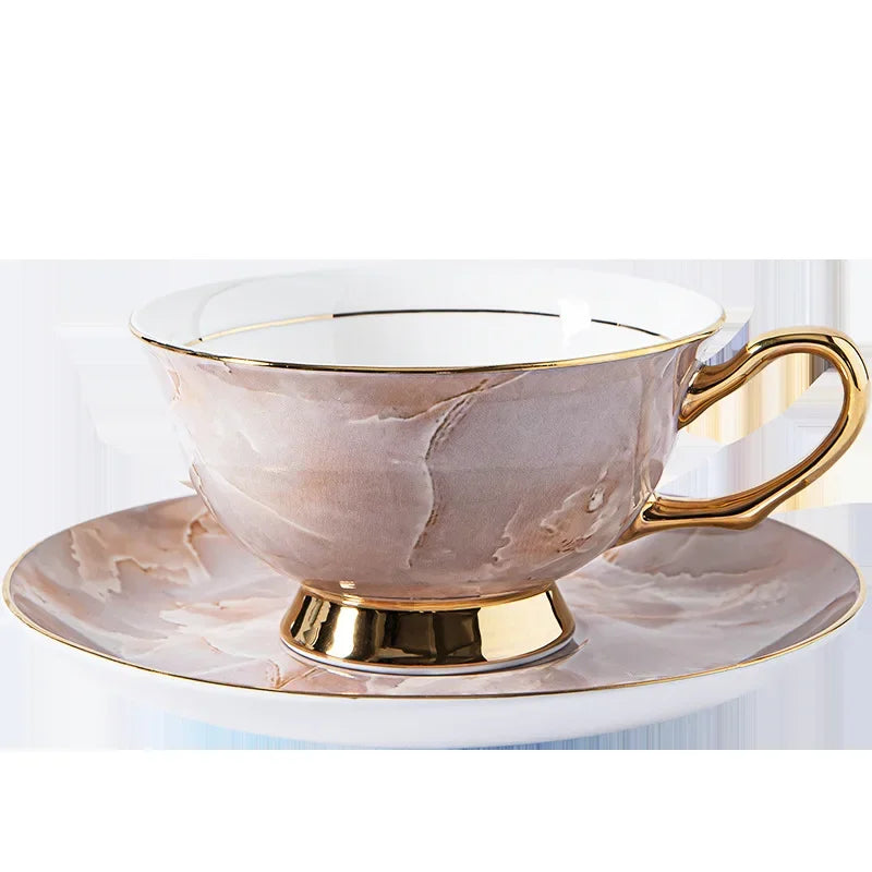 Elegant Bone China Coffee Set - Light Luxury European Style