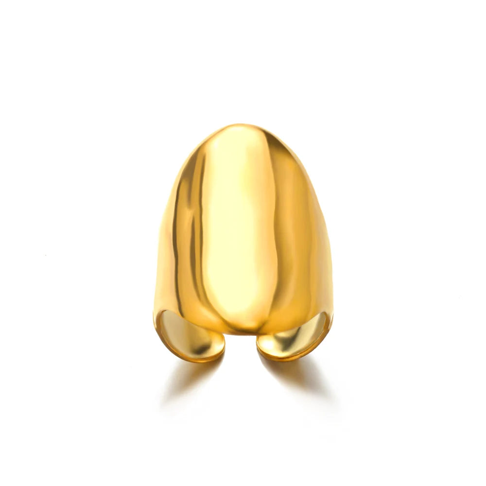 Luxury Classic Gold Stainless Steel Ring for Women