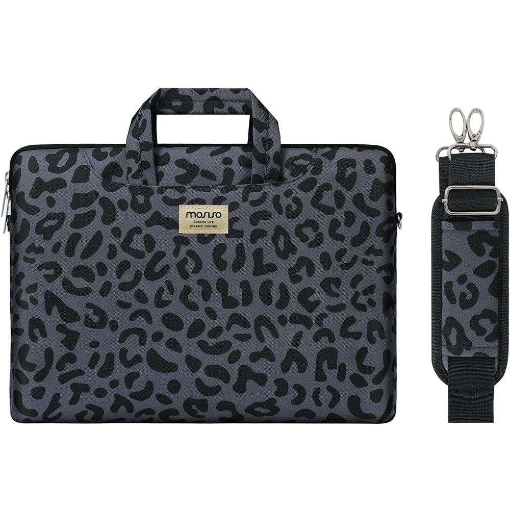 Premium Laptop Shoulder Bag - Water-Resistant Canvas Briefcase