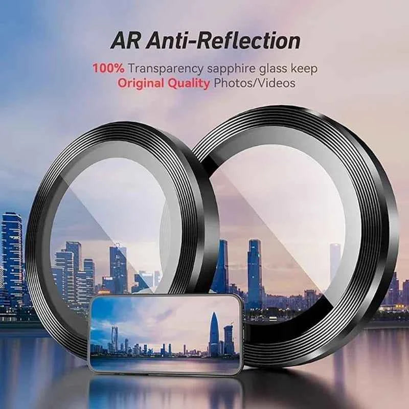 Glitter Camera Lens Protector - 9H Tempered Glass & Metal Ring