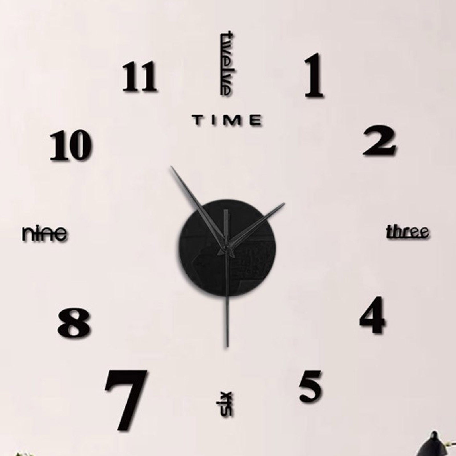 Elegant DIY Wall Clock - Mute Digital Sticker Design