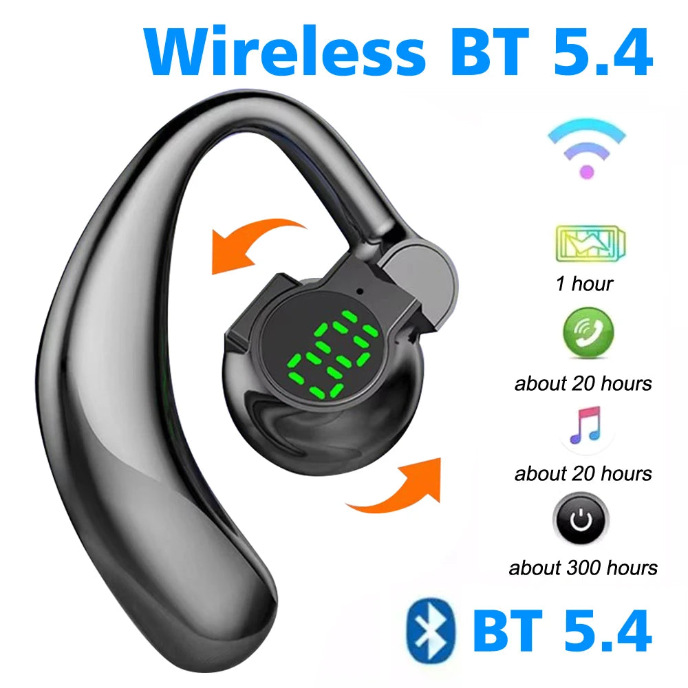 Premium Bluetooth Ear Hook Headphones - Noise Cancelling & Hands-Free