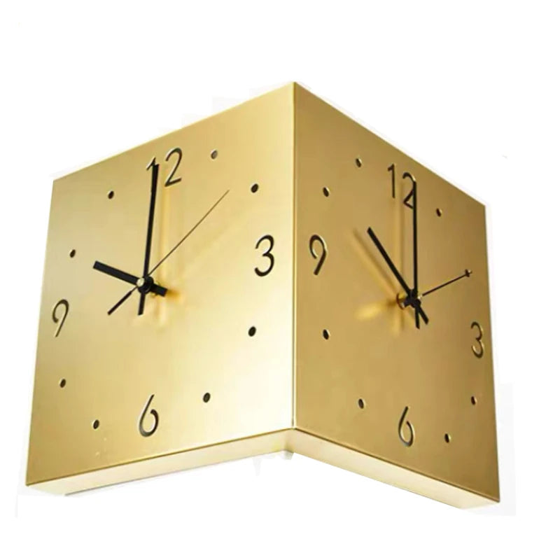 Elegant Double Sided Wall Clock - Silent Analog Display