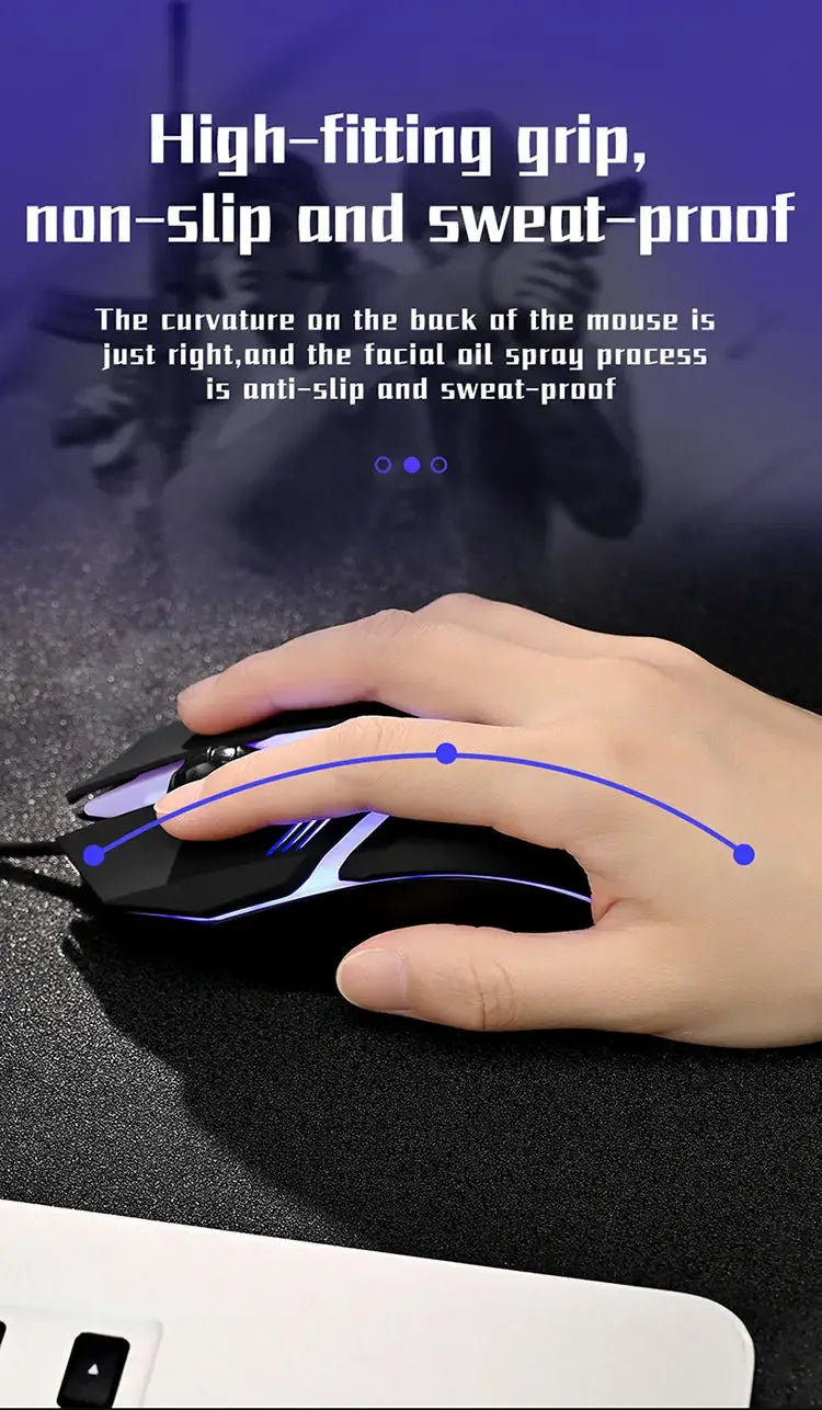 Premium Ergonomic Gaming Mouse – Wired RGB with 4 Buttons