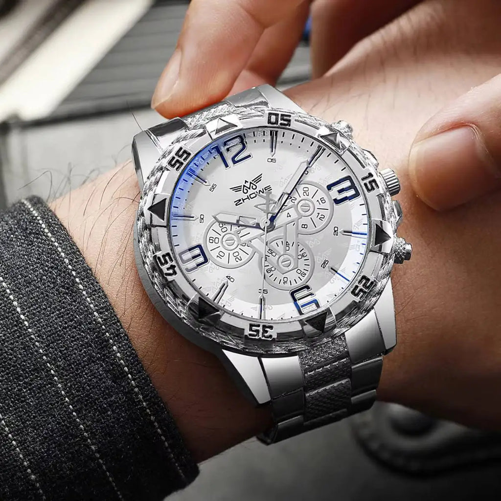 Elegant Men's Business Quartz Watch - Large Dial