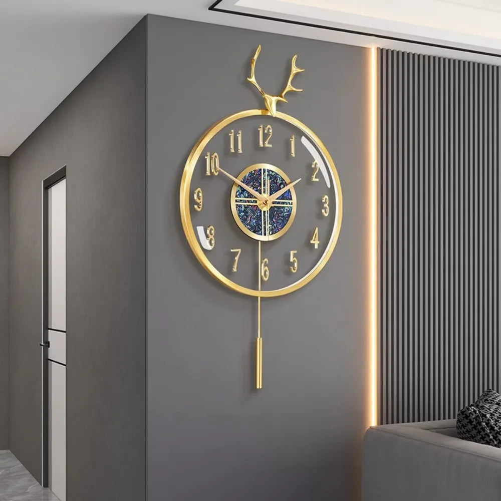 Premium Vintage Gold Pendulum Clock - Elegant Modern Design