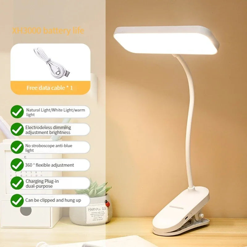 Premium LED Clip-On Desk Lamp - Eye-Care & Flexible