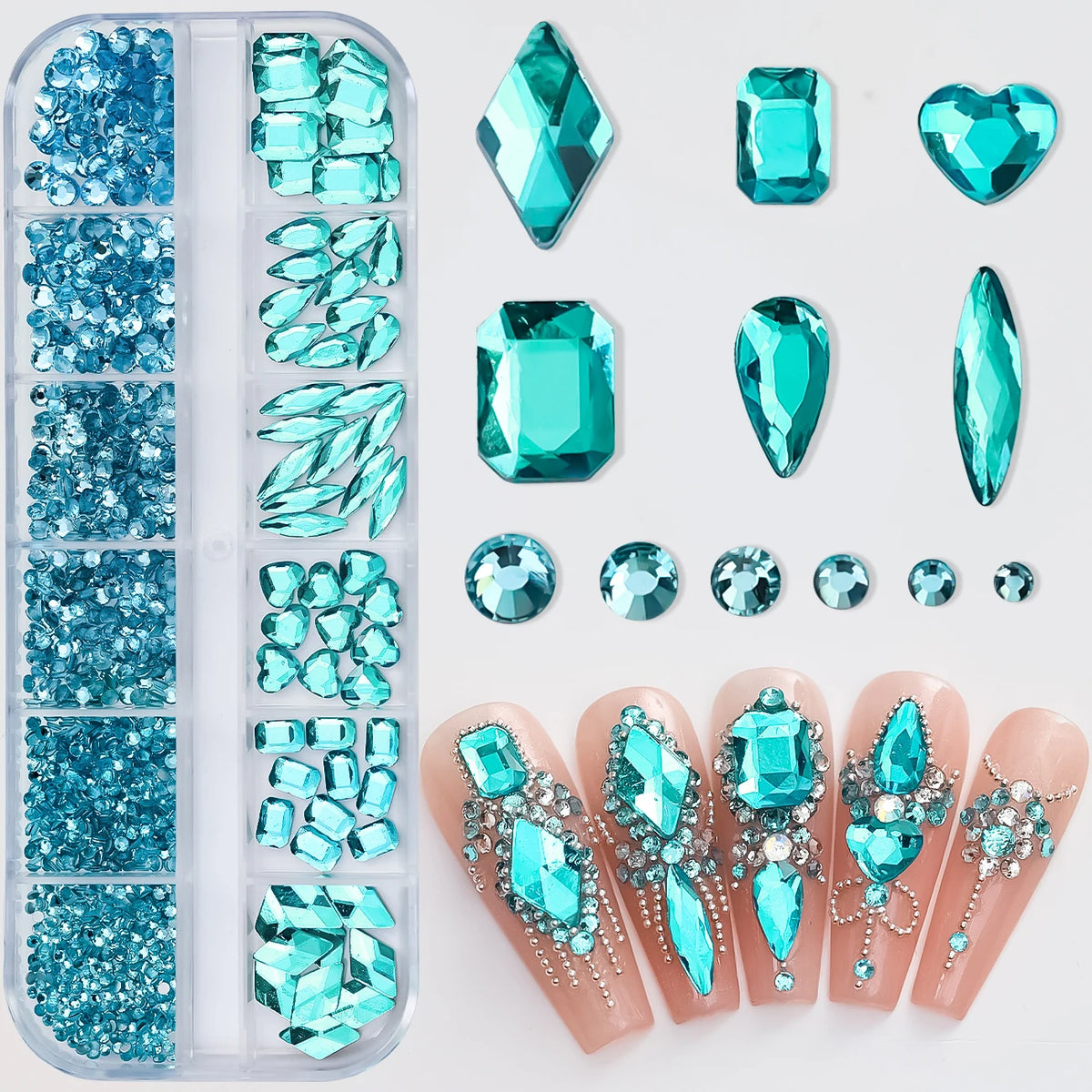 Luxury Pink Nail Rhinestones - Crystal Glitter Charms & Gems