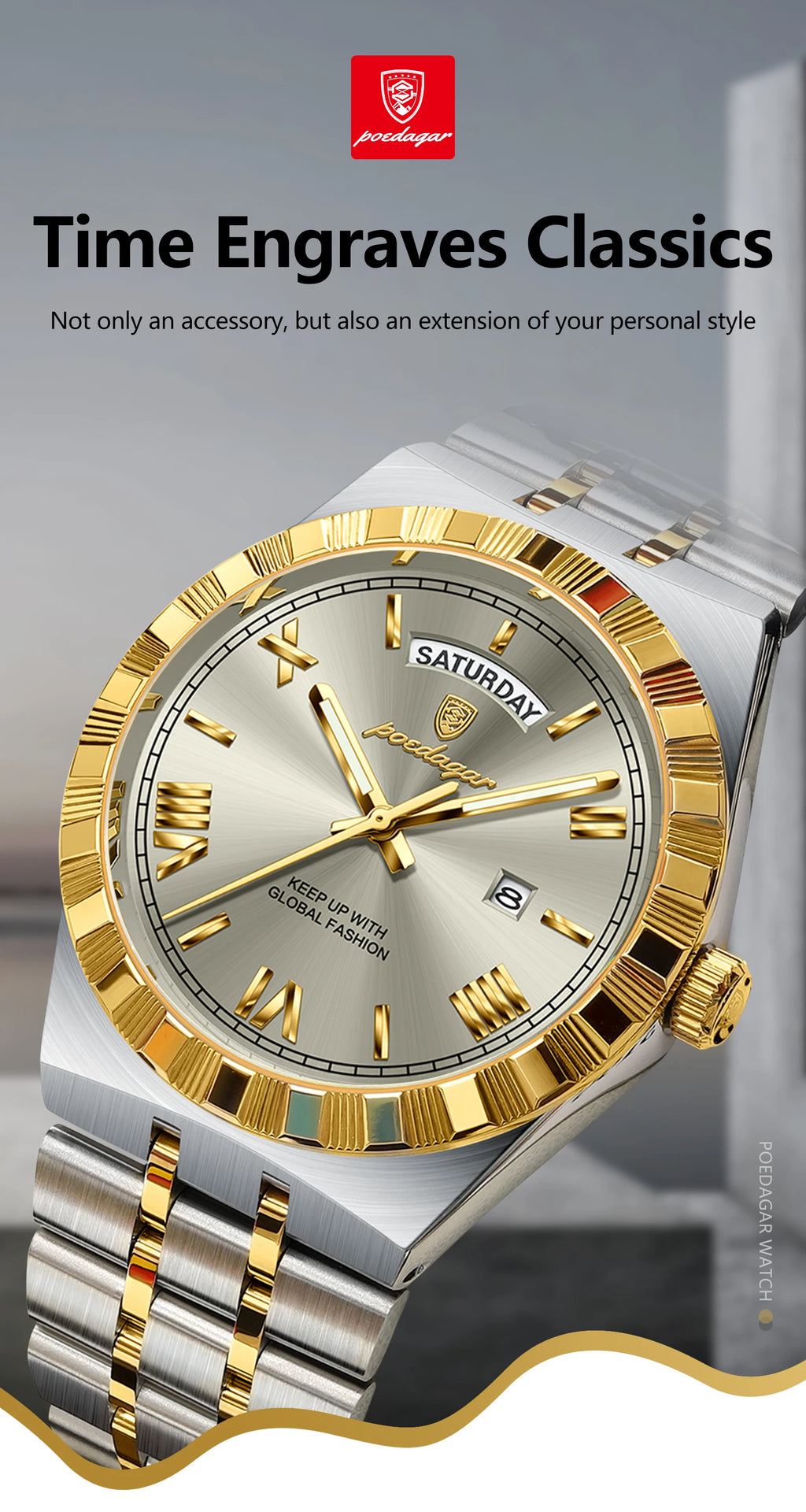 Luxury Men's Quartz Watch - Water Resistant & Luminous