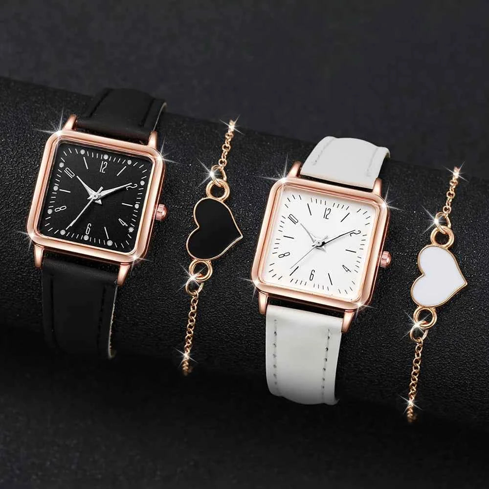 Minimalist Quartz Watch - Luxury Leather Belt & Bracelet Set