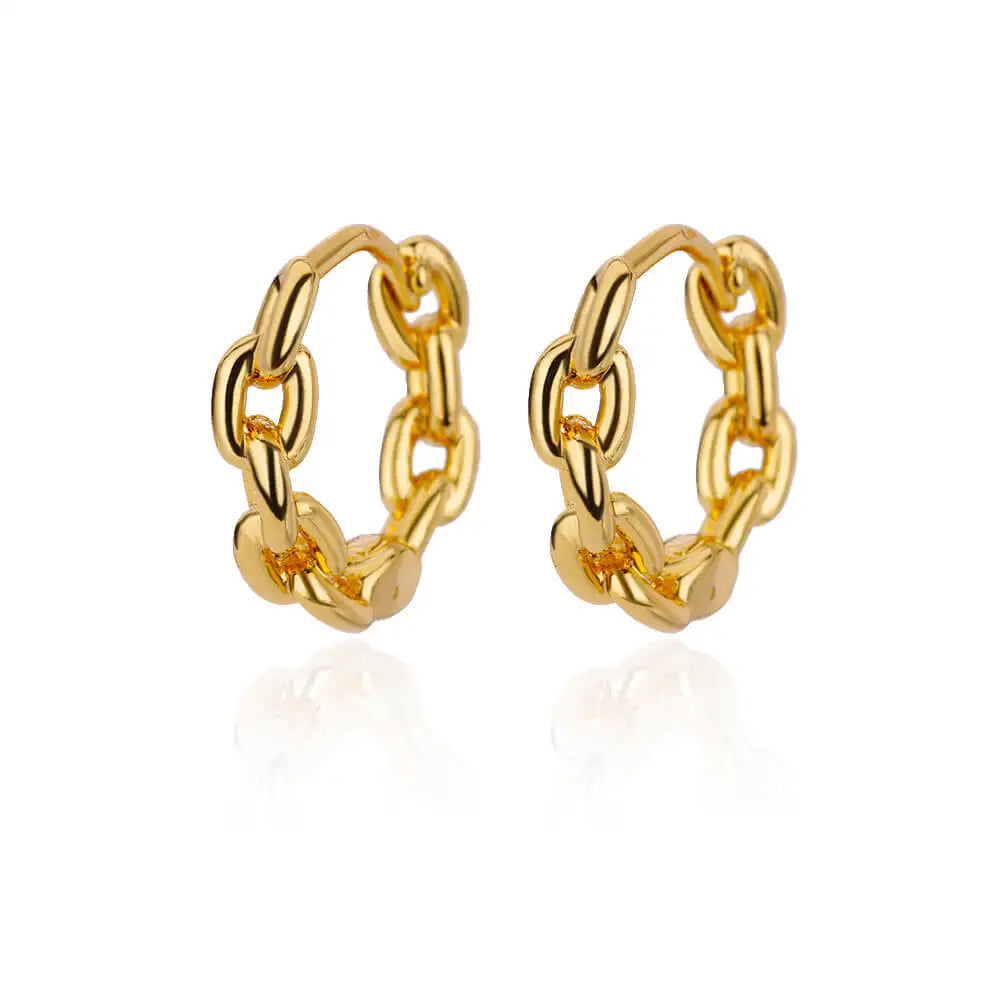 Elegant Stainless Steel Hoop Earrings - Luxury Vintage Jewelry