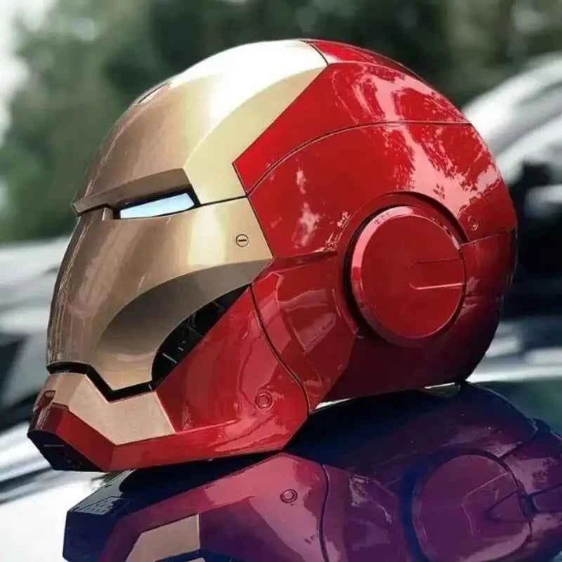 Premium wearable Iron Man helmet with automatic opening hood and luminous features