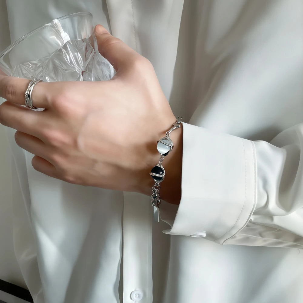 Luxury Titanium Steel Couple Bracelet - Fade-Resistant Kpop Charm