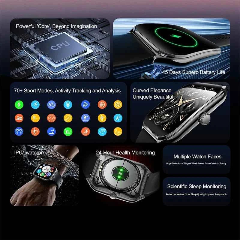 Premium Ultra Thin Smartwatch - 1.96" AMOLED Display & BT Calls