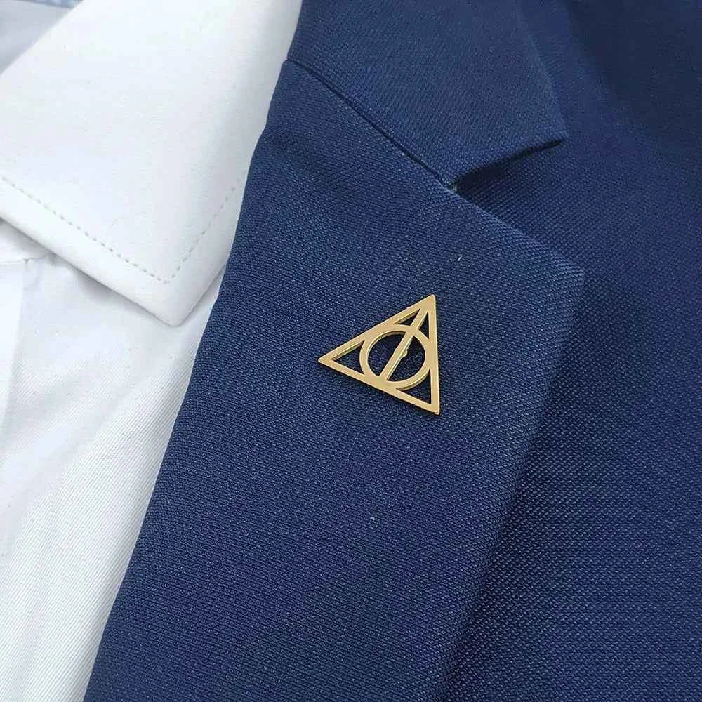 Premium Deathly Hallows Brooch - Metal Lapel Pin & Badge