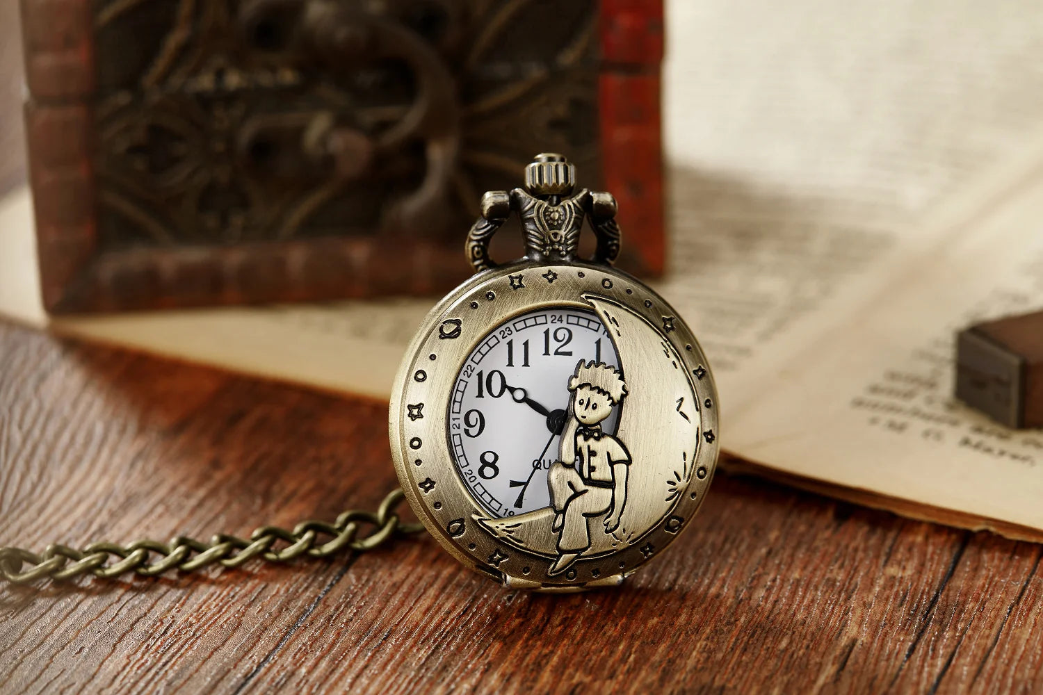 Elegant Bronze Pocket Watch - Classic Constellation Design