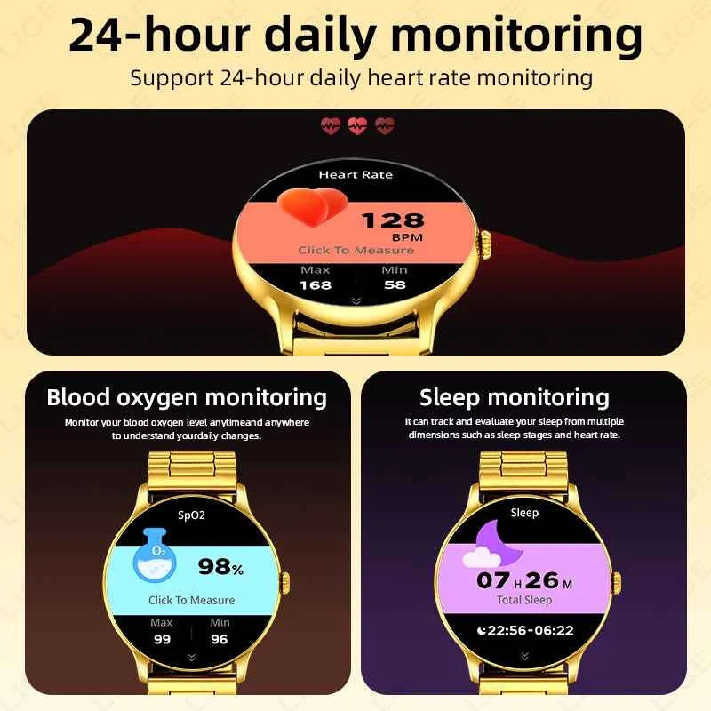 Luxury Steel Smart Watch - Bluetooth Call & Fitness Tracker