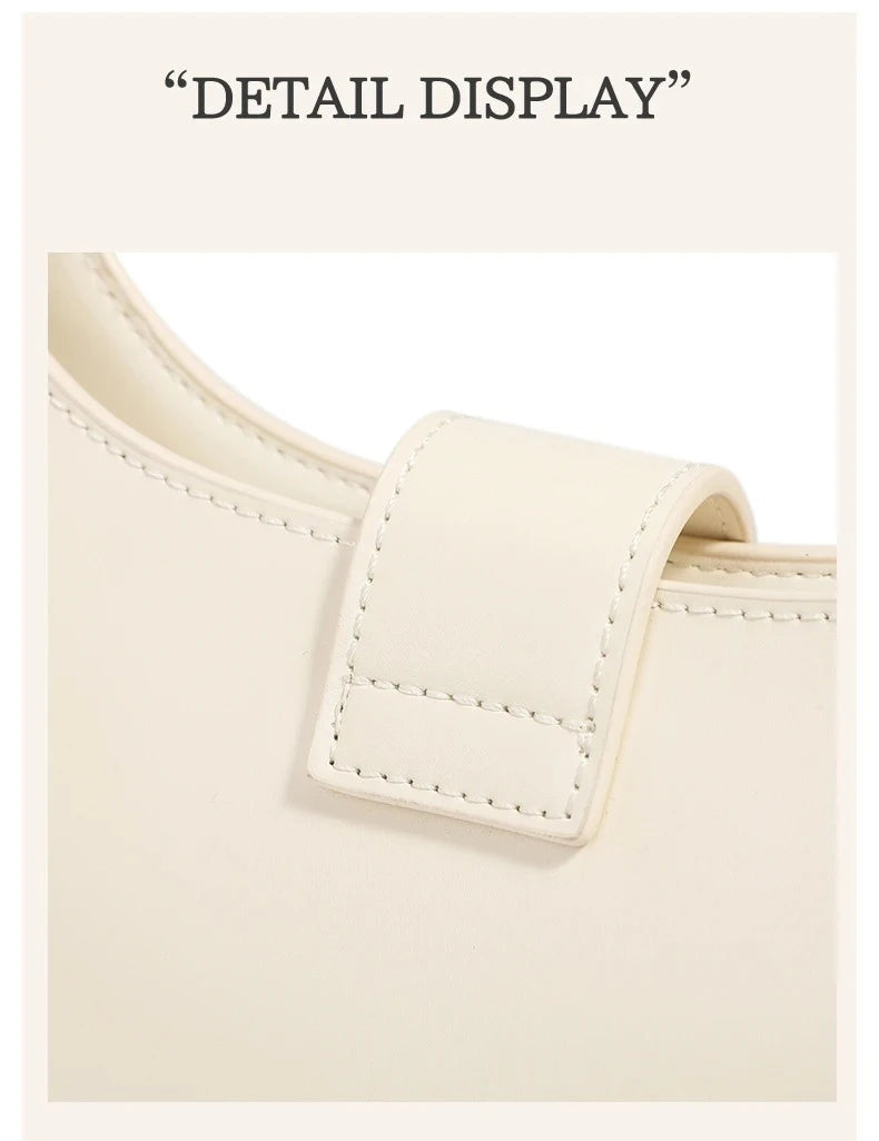 Elegant Crescent Shoulder Bag - Luxury PU Leather