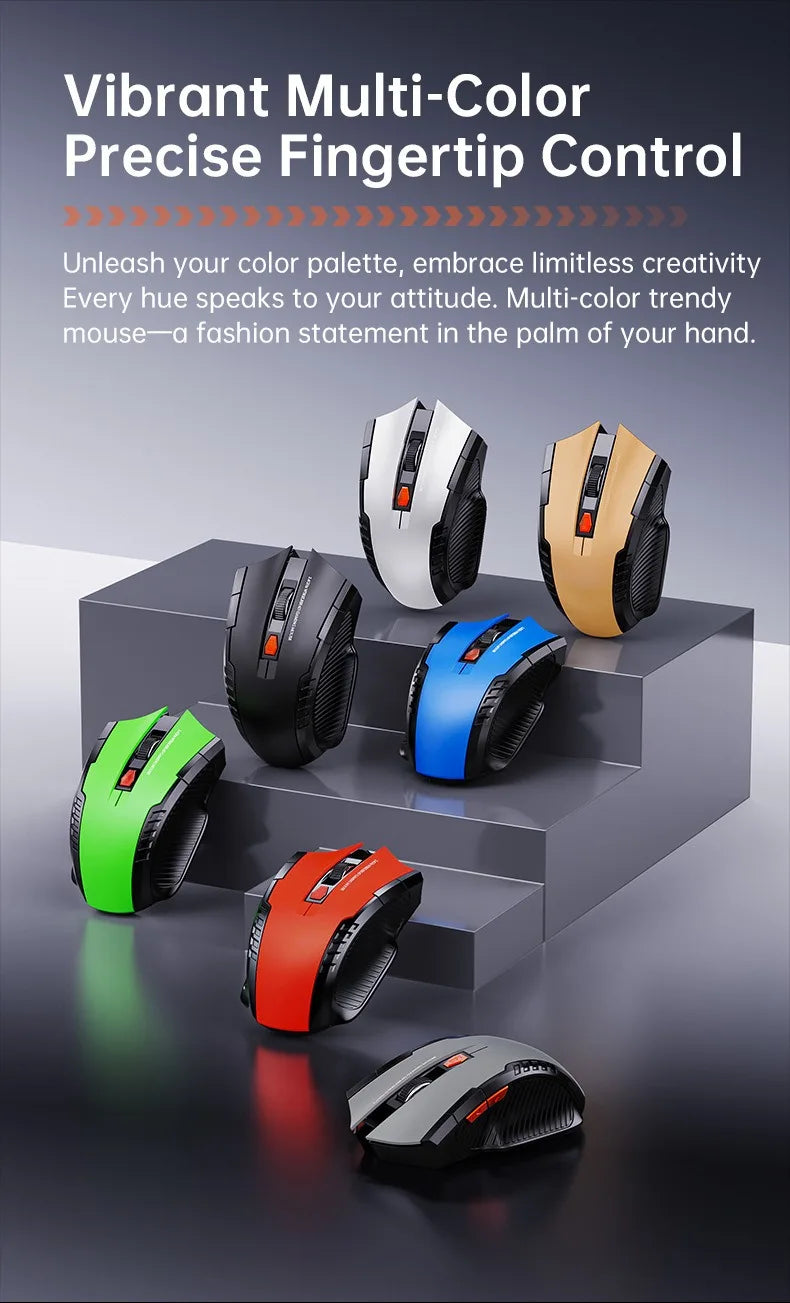 Premium Silent Wireless Mouse - 1600DPI Ergonomic Design