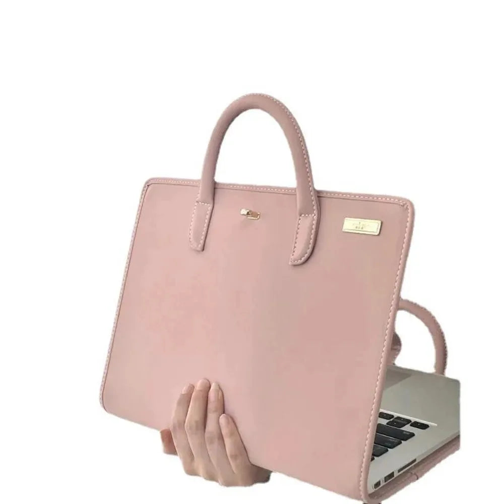 Premium Pink Laptop Sleeve with Handle - PU Protective Case