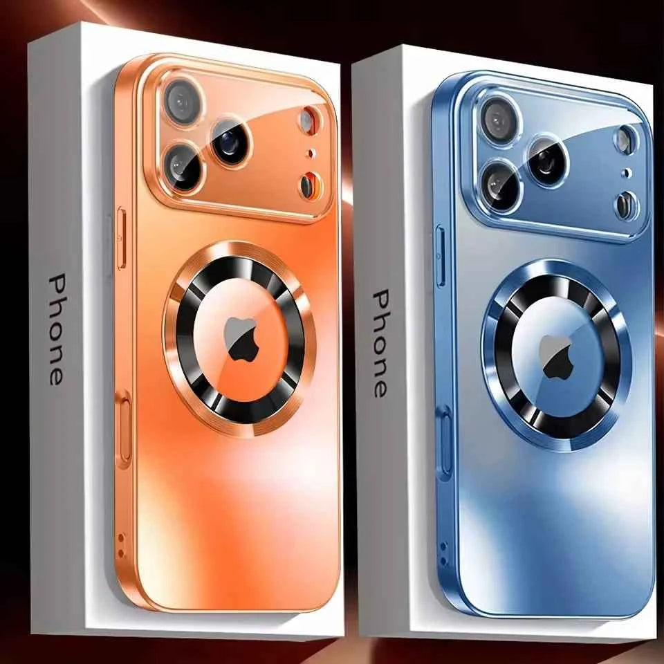 Luxury Glass Camera Magnetic Wireless Charge Case