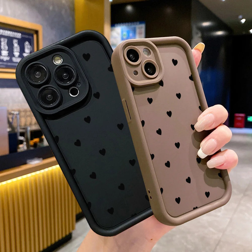 Premium Love Heart iPhone Case - Shockproof Soft Silicone Cover