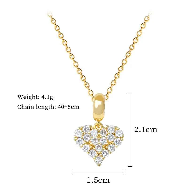 Elegant Titanium Steel Heart Necklace - Gold Fashion Jewelry