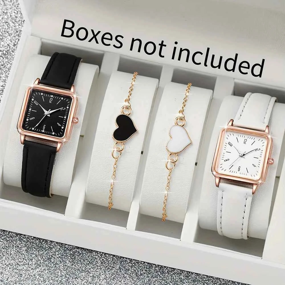 Minimalist Quartz Watch - Luxury Leather Belt & Bracelet Set