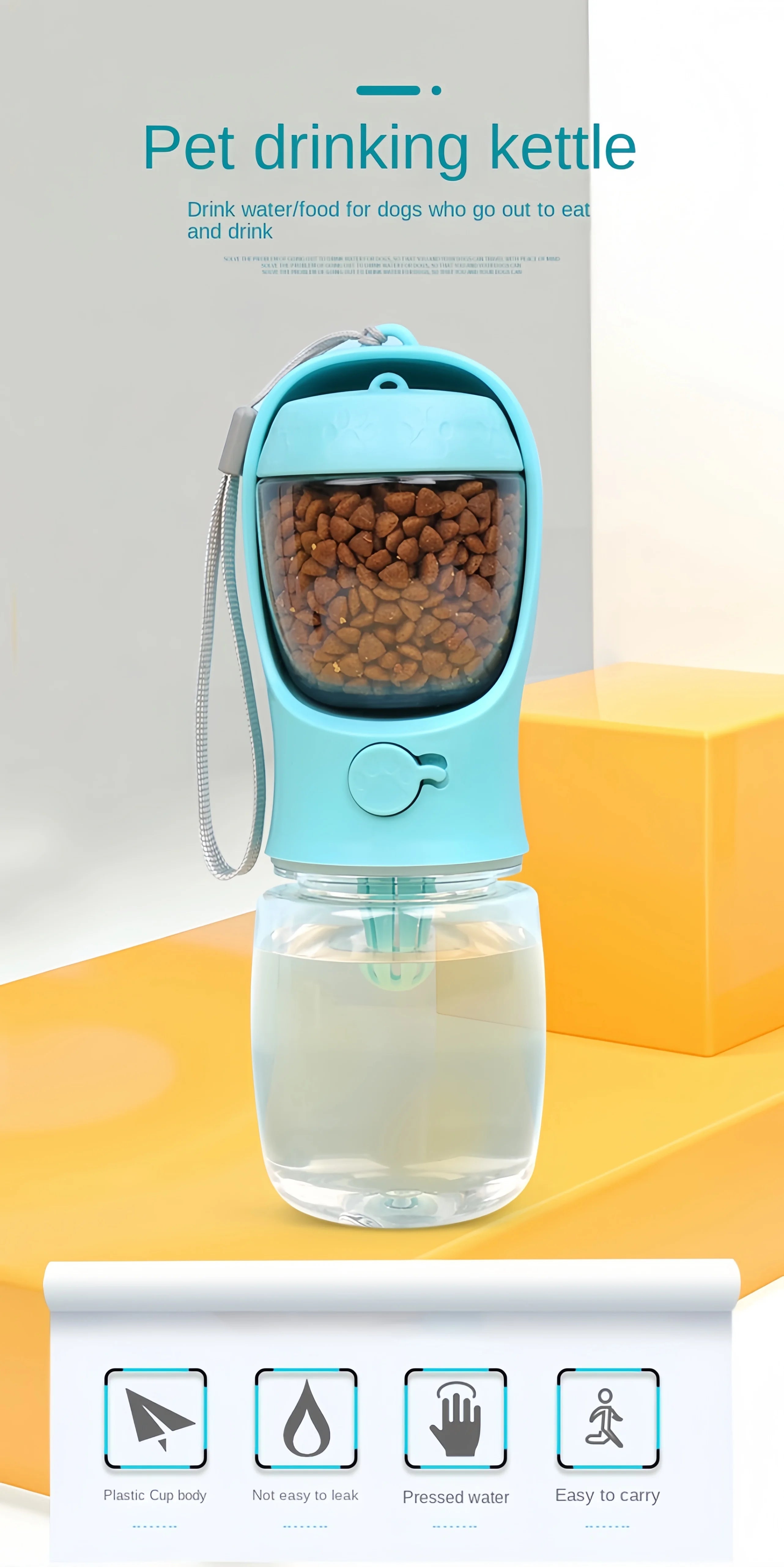 Premium Portable Pet Water Bottle - Travel Food & Water Dispenser