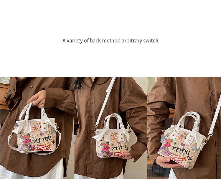 Elegant Artistic Crossbody Bag - Graffiti Design